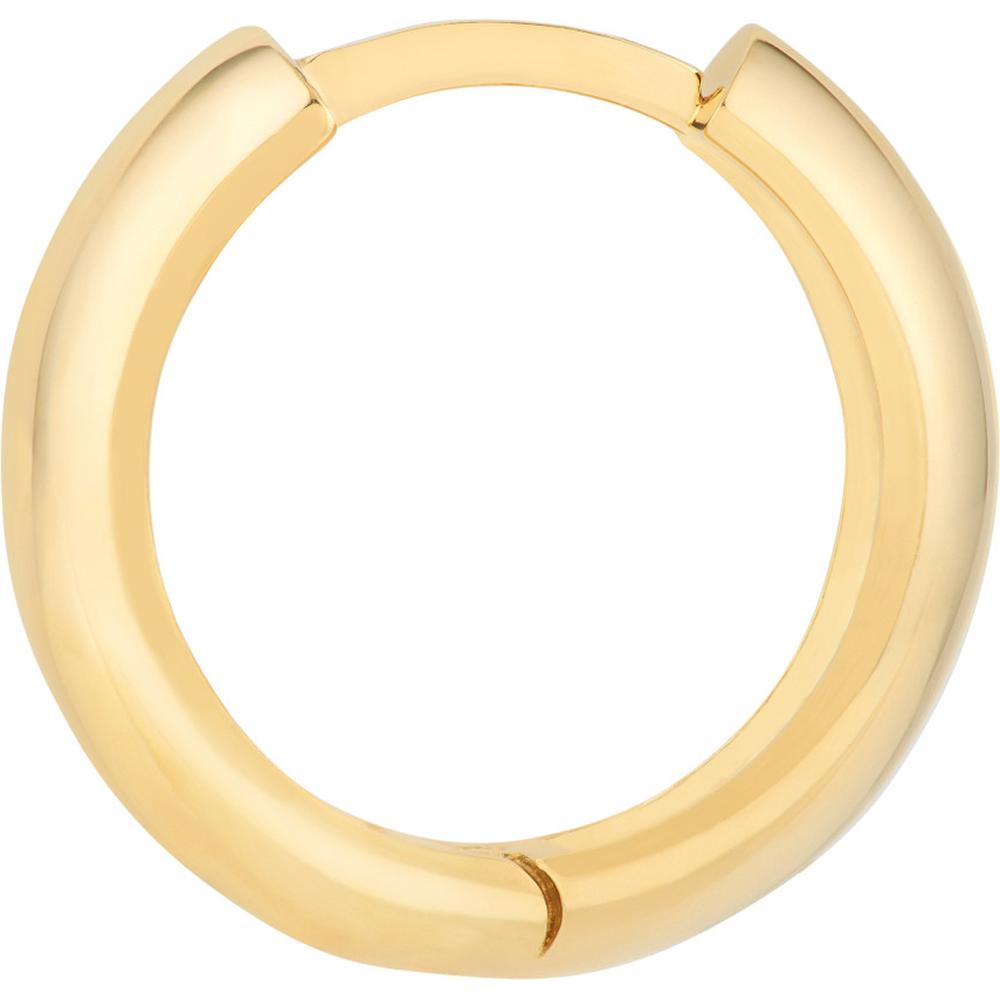 Olas d'Oro - 14K Yellow Gold Polished Wide Huggie Earrings Classic Everyday Hoops