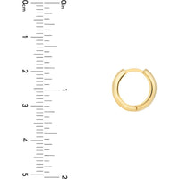 Olas d'Oro - 14K Yellow Gold Polished Wide Huggie Earrings Classic Everyday Hoops
