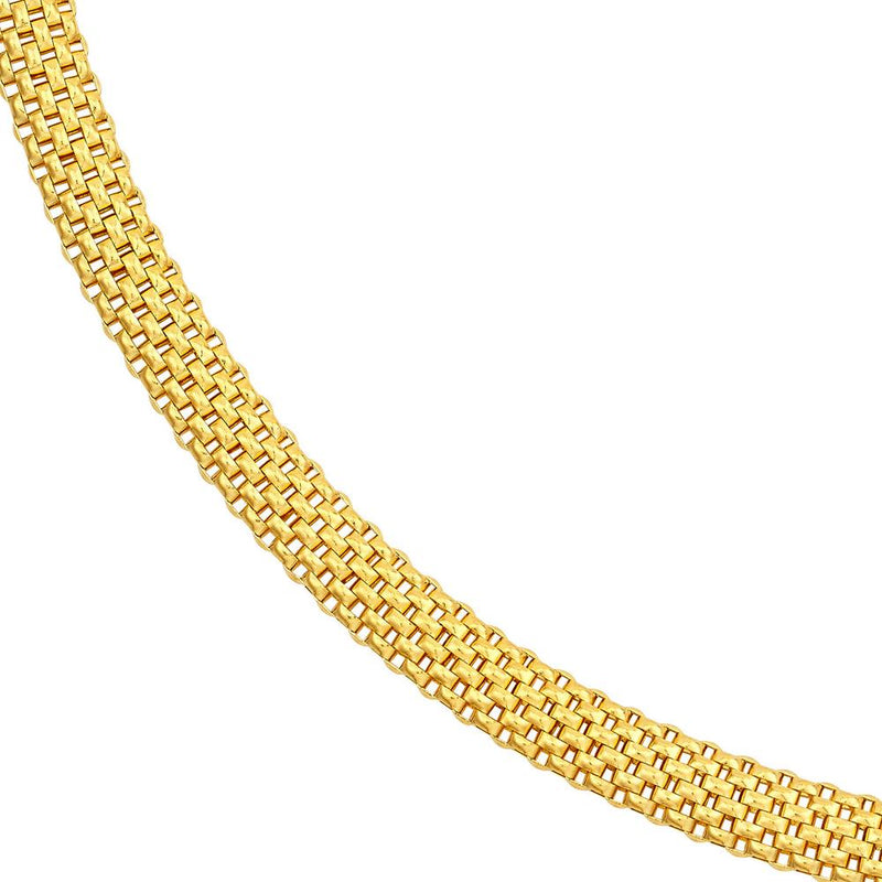Olas d'Oro - 14K Yellow Gold Popcorn Statement Necklace - 18 Inches, 4.90mm Chain, Pear Shape Lobster Clasp