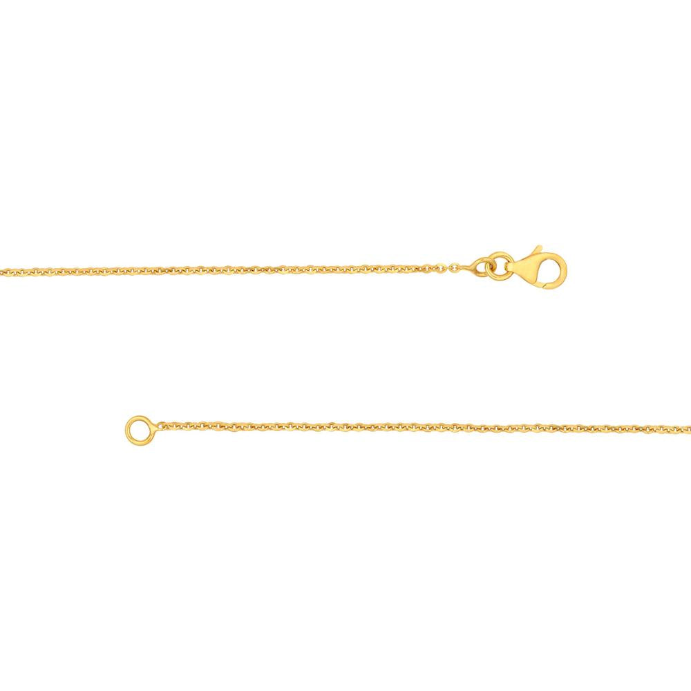 Olas d'Oro - 14K Yellow Gold Puff Art Teardrop Dome Necklace - 18 Inch, Lobster Clasp