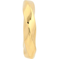 Olas d'Oro - 14K Yellow Gold Puff Geometric Dome Open Hoop Earrings - 3.48 Grams Total Weight