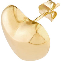 Olas d'Oro - 14K Yellow Gold Puff Heart Polished Stud Earrings 4.65 Grams Total Weight
