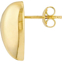 Olas d'Oro - 14K Yellow Gold Puff Heart Polished Stud Earrings 4.65 Grams Total Weight