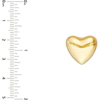 Olas d'Oro - 14K Yellow Gold Puff Heart Polished Stud Earrings 4.65 Grams Total Weight