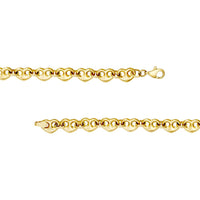 Olas d'Oro - 14K Yellow Gold Puff Mariner Heart Bracelet - 6.70 Grams