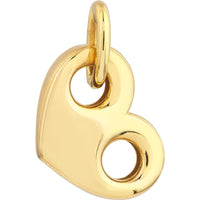 Olas d'Oro - 14K Yellow Gold Puff Mariner Heart Charm with Jump Ring 2.57 Grams