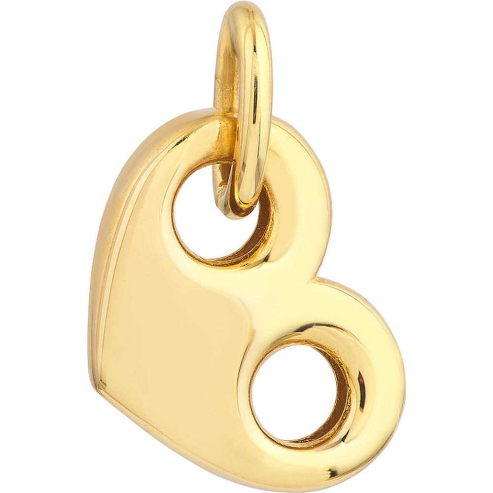 Olas d'Oro - 14K Yellow Gold Puff Mariner Heart Charm with Jump Ring 2.57 Grams