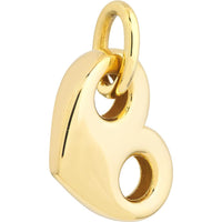 Olas d'Oro - 14K Yellow Gold Puff Mariner Heart Charm with Jump Ring 2.57 Grams