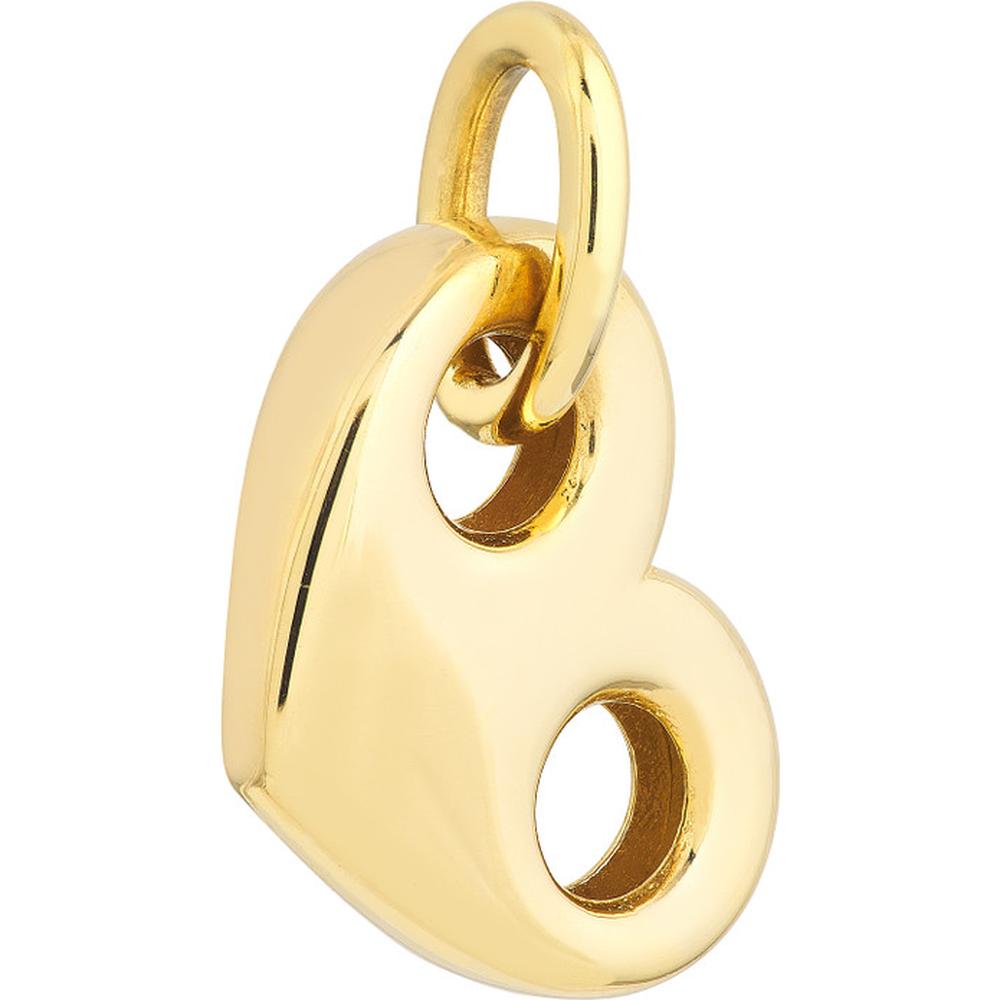 Olas d'Oro - 14K Yellow Gold Puff Mariner Heart Charm with Jump Ring 2.57 Grams