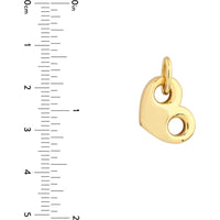 Olas d'Oro - 14K Yellow Gold Puff Mariner Heart Charm with Jump Ring 2.57 Grams