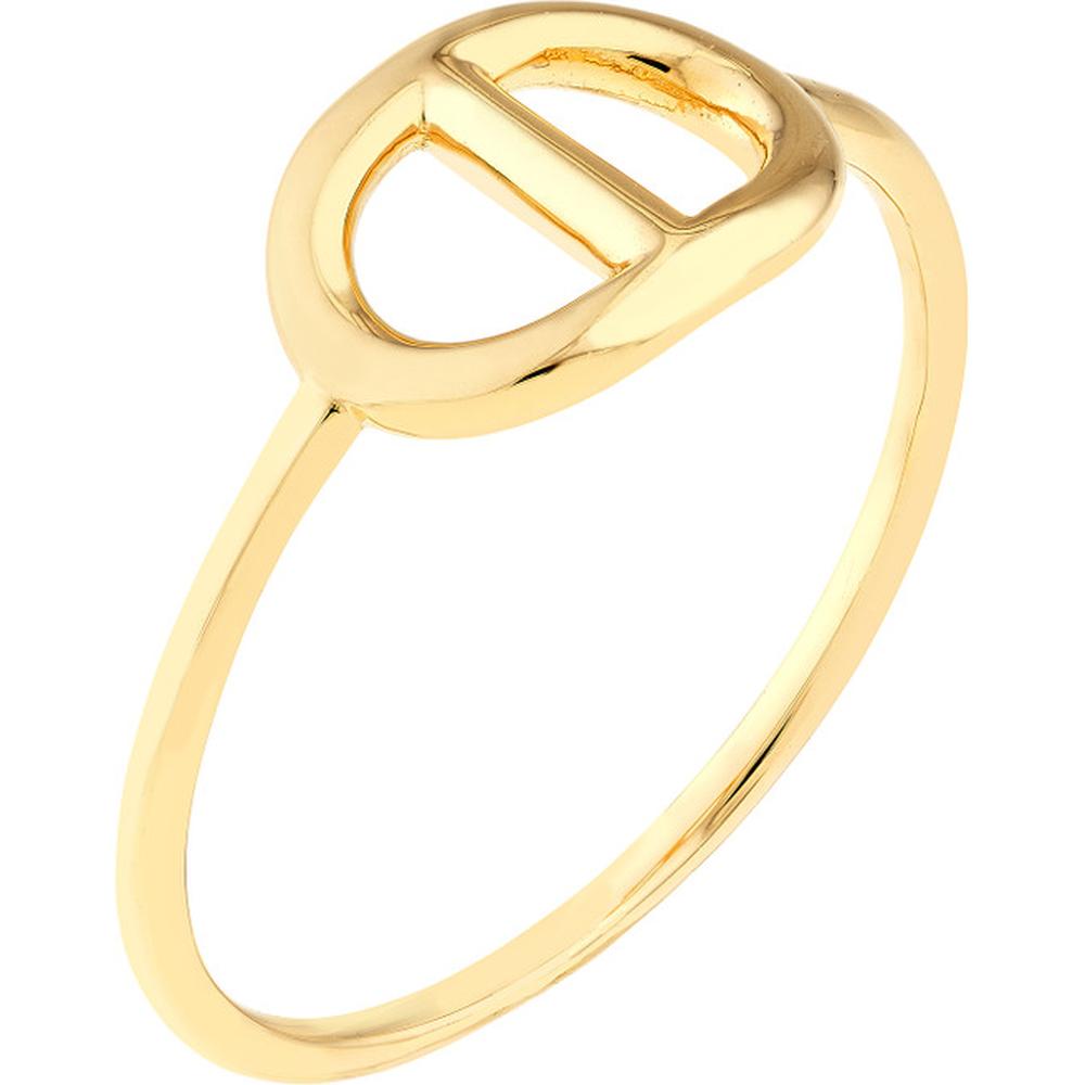 Olas d'Oro - 14K Yellow Gold Puff Mariner Link Design Ring - Size 6 - 1.40 Grams