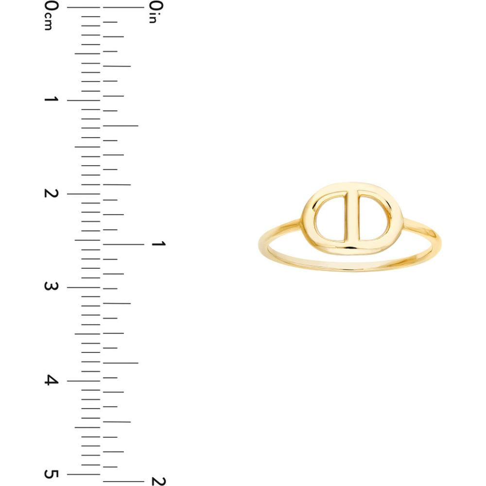Olas d'Oro - 14K Yellow Gold Puff Mariner Link Design Ring - Size 6 - 1.40 Grams