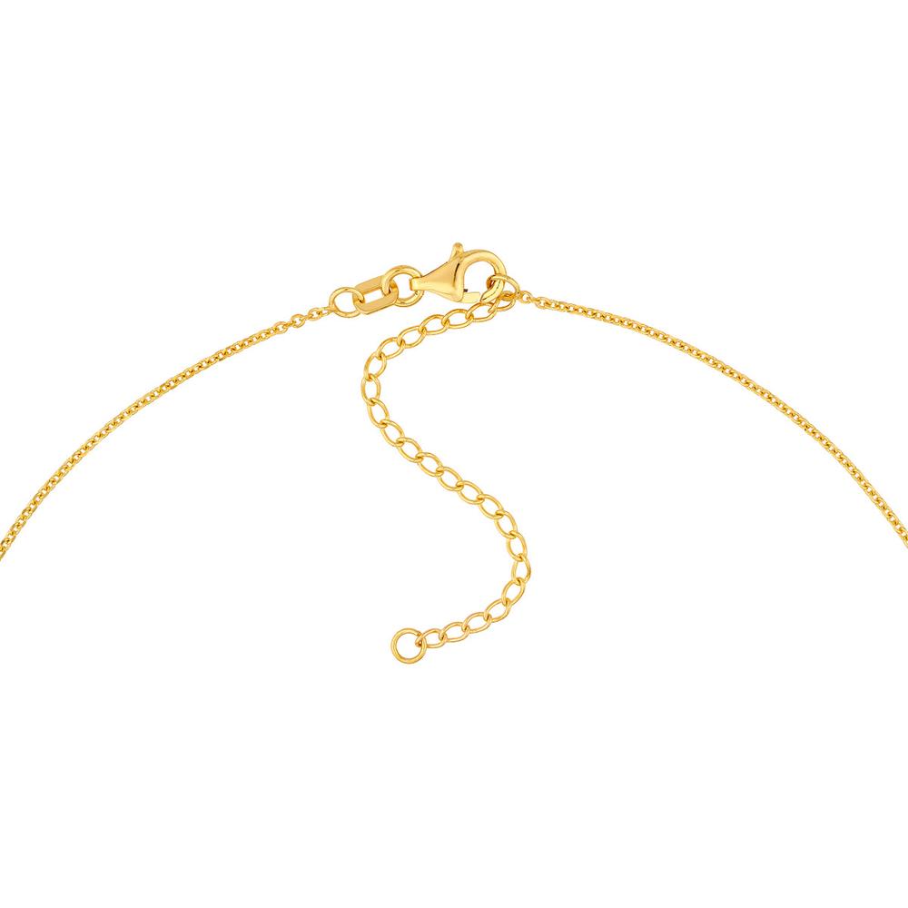 Olas d'Oro - 14K Yellow Gold Puff Mom Necklace with Adjustable Extender - Elegant Gift for Mother