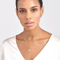 Olas d'Oro - 14K Yellow Gold Puff "Mrs." Adjustable Necklace with Pear Shape Lobster Clasp - 3.04 Grams