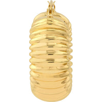 Olas d'Oro - 14K Yellow Gold Puff Ribbed Large Hoop Earrings - 4.08 Grams Total Weight