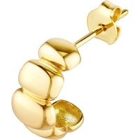 Olas d'Oro - 14K Yellow Gold Puff Shrimp J-Hoop Earrings