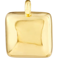 Olas d'Oro - 14K Yellow Gold Puff Square Charm Pendant