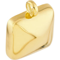 Olas d'Oro - 14K Yellow Gold Puff Square Charm Pendant