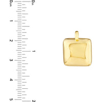 Olas d'Oro - 14K Yellow Gold Puff Square Charm Pendant