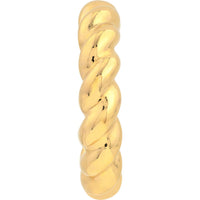 Olas d'Oro - 14K Yellow Gold Puff Textured Twist Open Hoop Earrings 4.20 Grams Total Weight