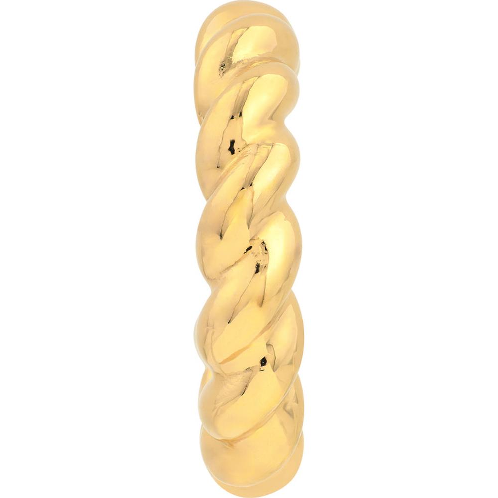 Olas d'Oro - 14K Yellow Gold Puff Textured Twist Open Hoop Earrings 4.20 Grams Total Weight