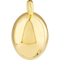 Olas d'Oro - 14K Yellow Gold Puffed Oval Charm with Jump Ring Closure - 1.72 Grams Weight