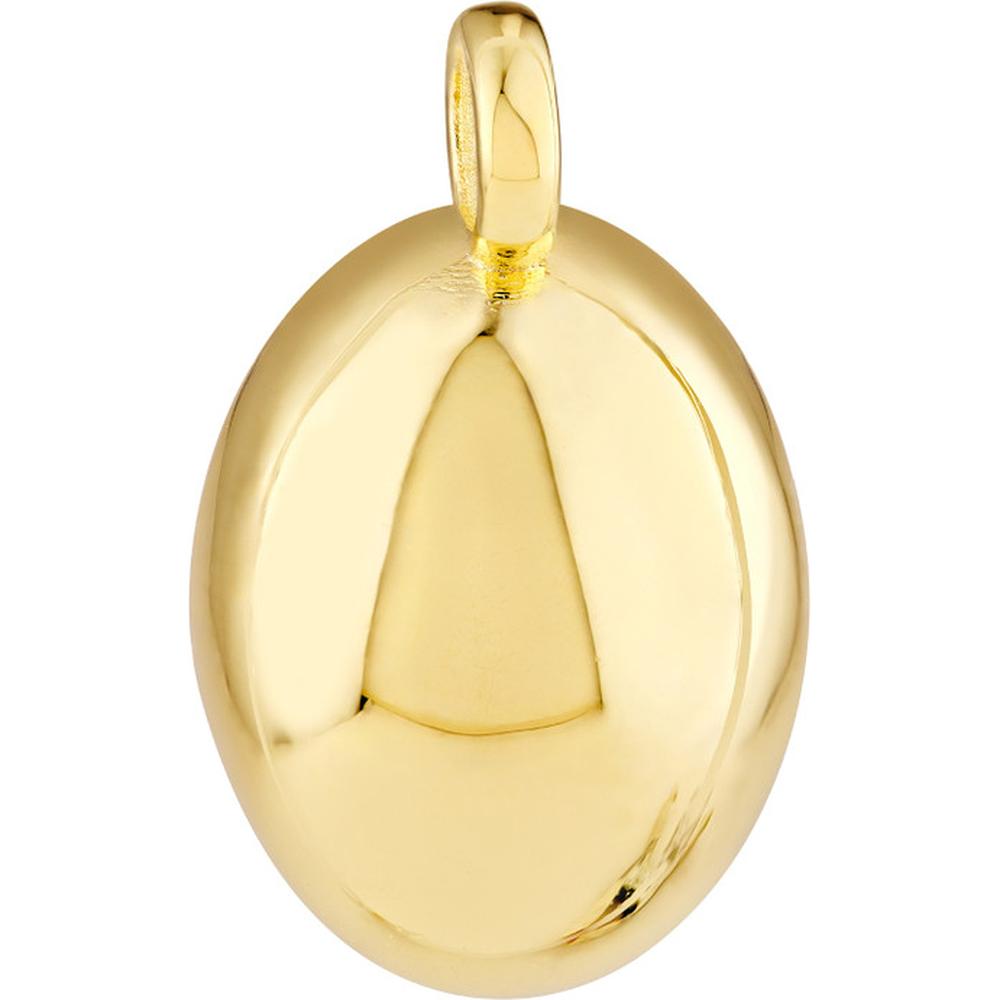 Olas d'Oro - 14K Yellow Gold Puffed Oval Charm with Jump Ring Closure - 1.72 Grams Weight
