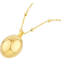 Olas d'Oro - 14K Yellow Gold Puffed Oval Charm with Jump Ring Closure - 1.72 Grams Weight