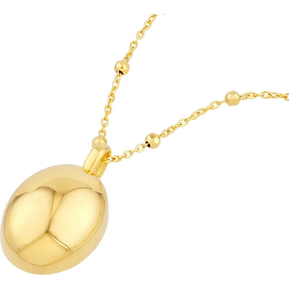 Olas d'Oro - 14K Yellow Gold Puffed Oval Charm with Jump Ring Closure - 1.72 Grams Weight