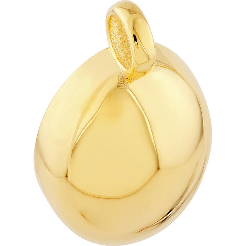 Olas d'Oro - 14K Yellow Gold Puffed Oval Charm with Jump Ring Closure - 1.72 Grams Weight