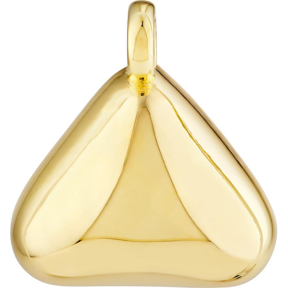 Olas d'Oro - 14K Yellow Gold Puffed Triangle Charm with Jump Ring Closure - 1.88g
