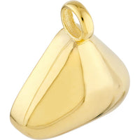 Olas d'Oro - 14K Yellow Gold Puffed Triangle Charm with Jump Ring Closure - 1.88g
