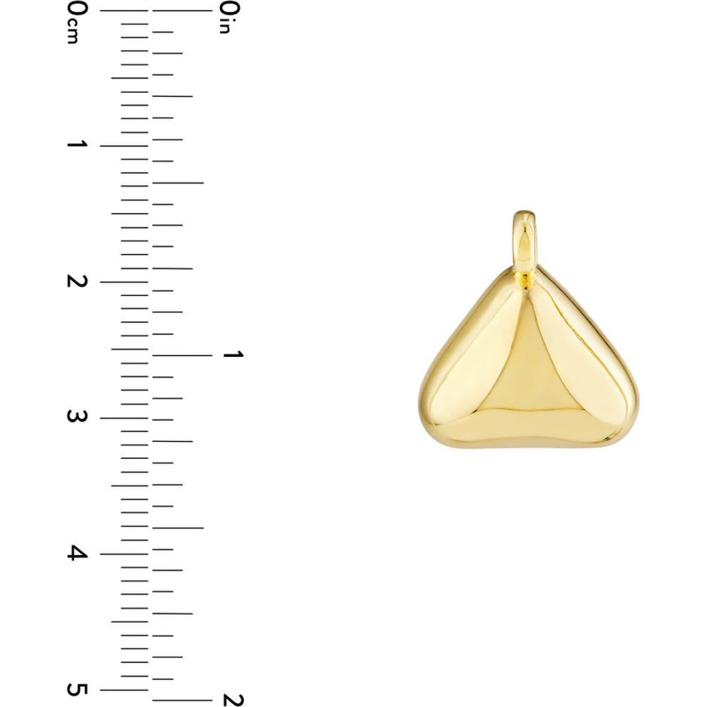 Olas d'Oro - 14K Yellow Gold Puffed Triangle Charm with Jump Ring Closure - 1.88g