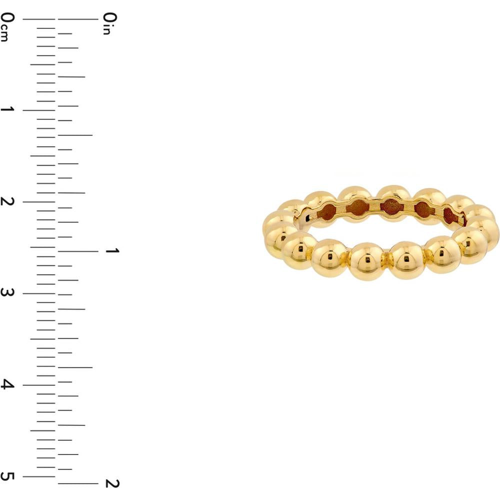 Olas d'Oro - 14K Yellow Gold Puffy Bead Ring - Size 8 - 2.80 Grams Weight