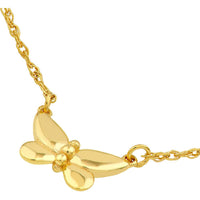 Olas d'Oro - 14K Yellow Gold Puffy Butterfly Necklace - 1.12 Grams