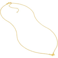 Olas d'Oro - 14K Yellow Gold Puffy Butterfly Necklace - 1.12 Grams