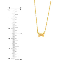 Olas d'Oro - 14K Yellow Gold Puffy Butterfly Necklace - 1.12 Grams