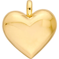 Olas d'Oro - 14K Yellow Gold Puffy Heart Charm Pendant - 1.75 Grams Weight