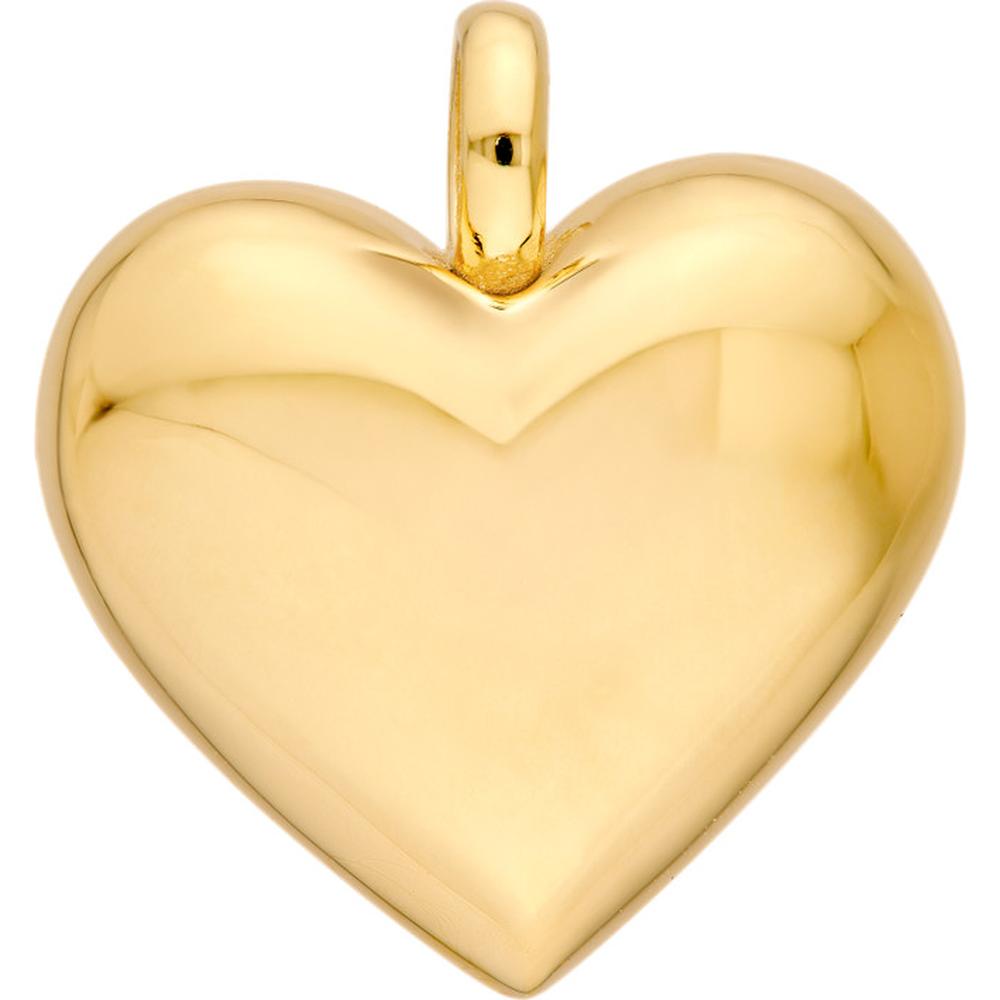Olas d'Oro - 14K Yellow Gold Puffy Heart Charm Pendant - 1.75 Grams Weight
