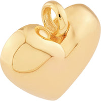 Olas d'Oro - 14K Yellow Gold Puffy Heart Charm Pendant - 1.75 Grams Weight