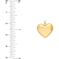 Olas d'Oro - 14K Yellow Gold Puffy Heart Charm Pendant - 1.75 Grams Weight