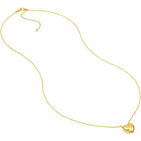 Olas d'Oro - 14K Yellow Gold Puffy Heart Pendant Necklace with 2" Extension - 1.45 Grams Total Weight