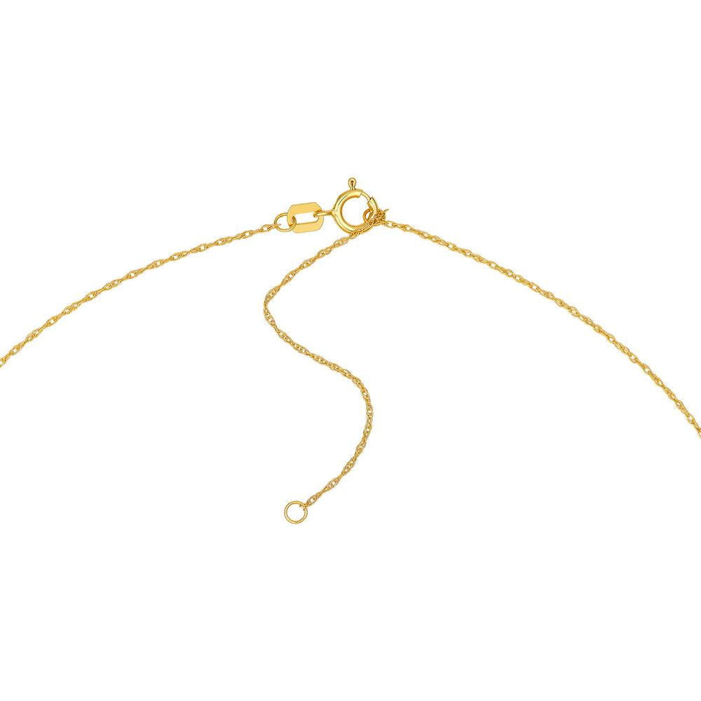 Olas d'Oro - 14K Yellow Gold Puffy Heart Pendant Necklace with 2" Extension - 1.45 Grams Total Weight
