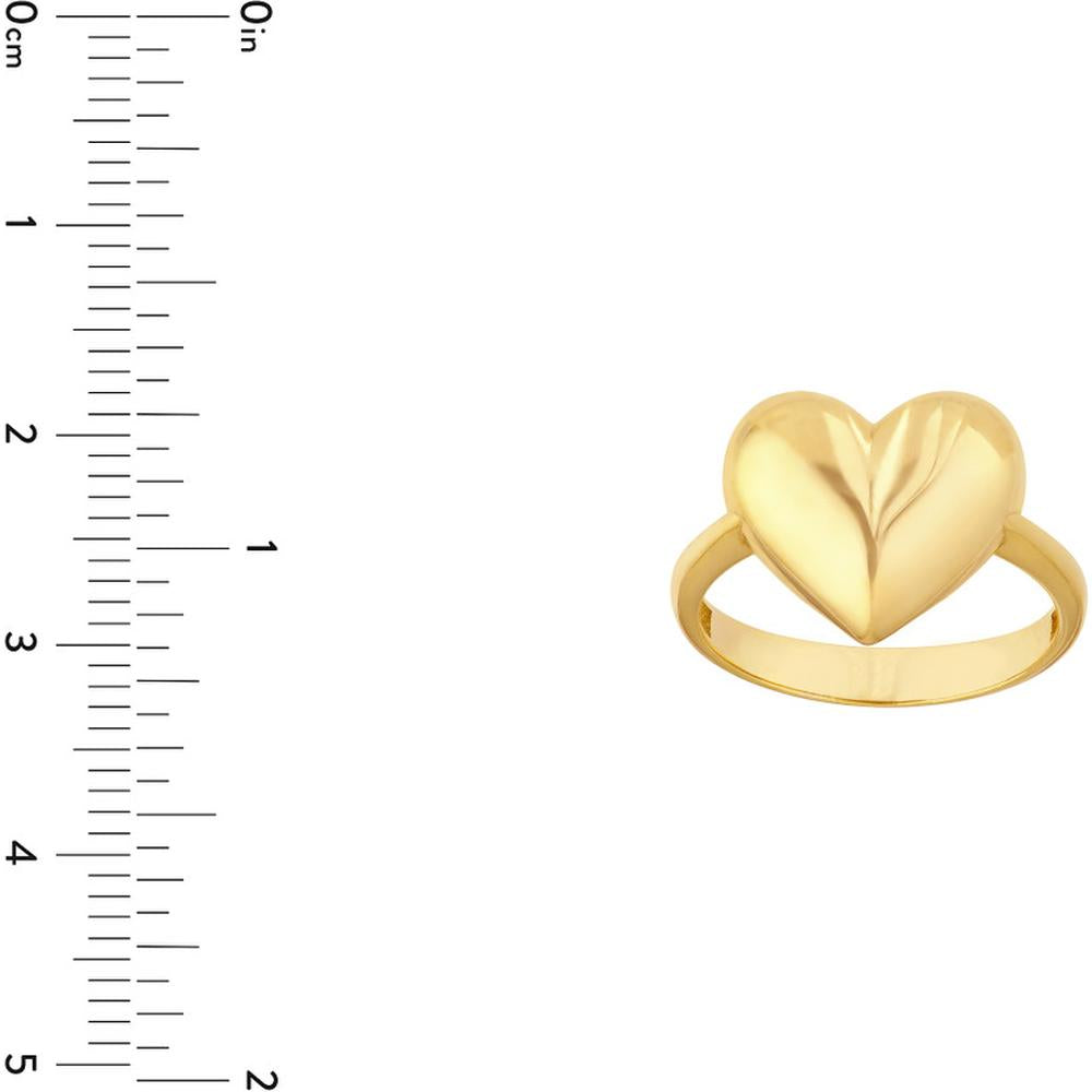 Olas d'Oro - 14K Yellow Gold Puffy Heart Ring - Size 8 - 3.09 Grams