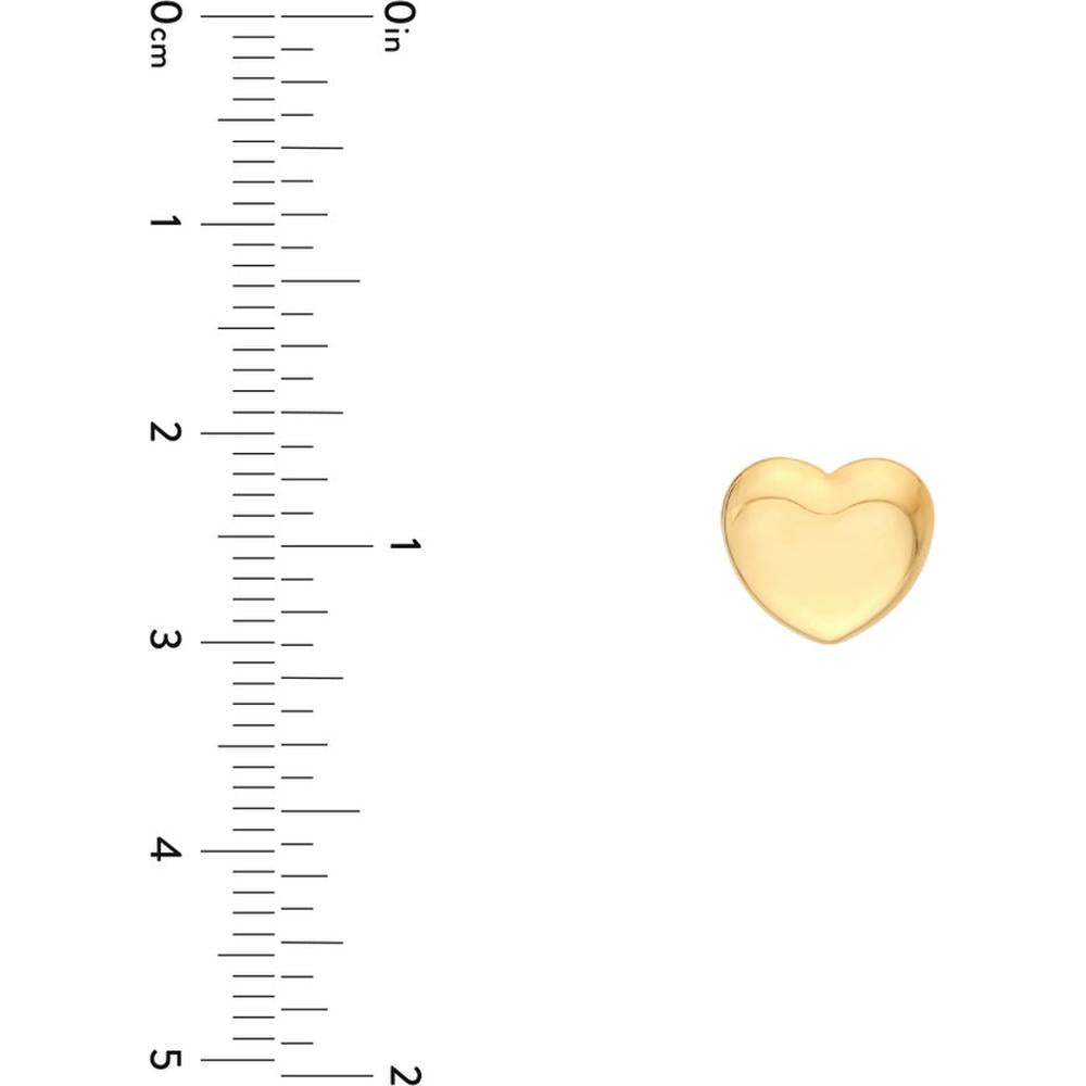 Olas d'Oro - 14K Yellow Gold Puffy Heart Stud Earrings - 1.75 Grams Total Weight