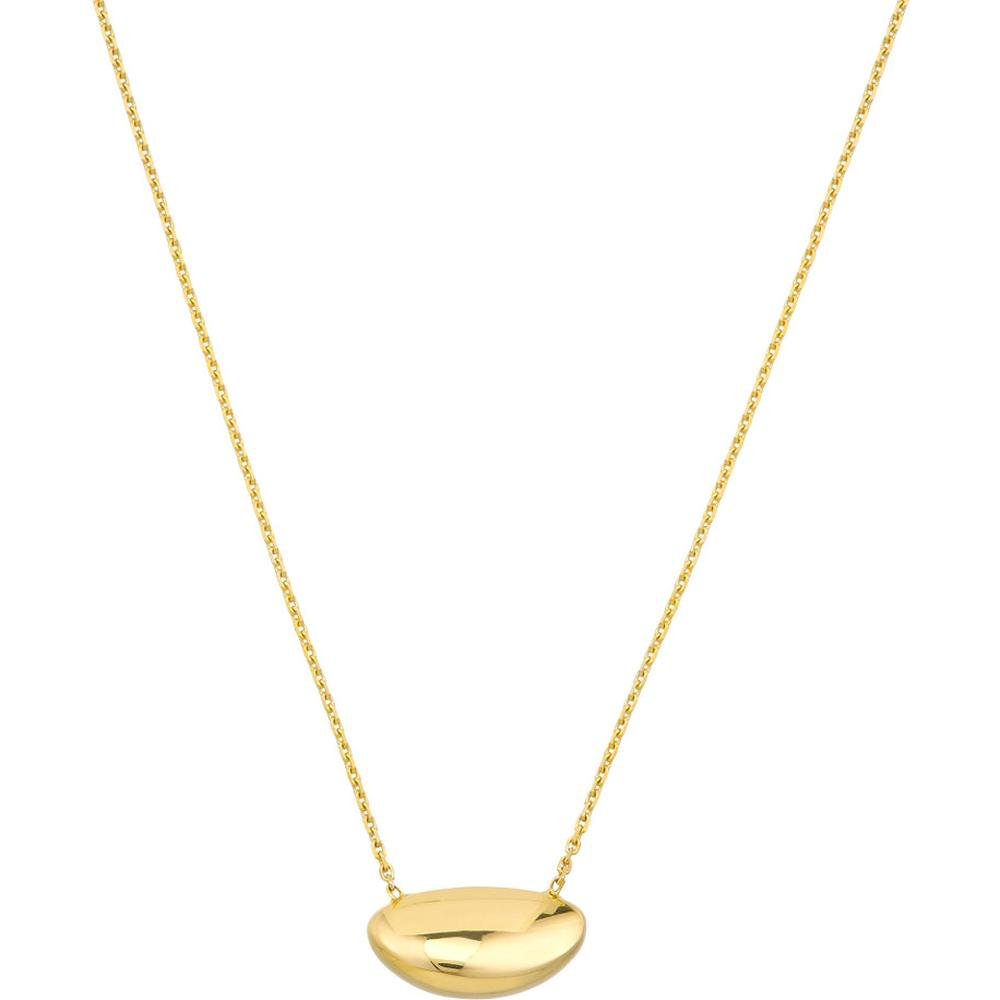 Olas d'Oro - 14K Yellow Gold Puffy Nut-Shaped Pendant Necklace with Adjustable Chain 3.80 Grams Weight
