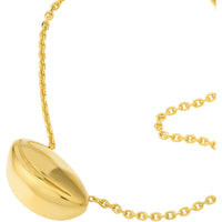 Olas d'Oro - 14K Yellow Gold Puffy Nut-Shaped Pendant Necklace with Adjustable Chain 3.80 Grams Weight