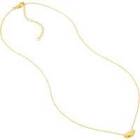 Olas d'Oro - 14K Yellow Gold Puffy Nut-Shaped Pendant Necklace with Adjustable Chain 3.80 Grams Weight