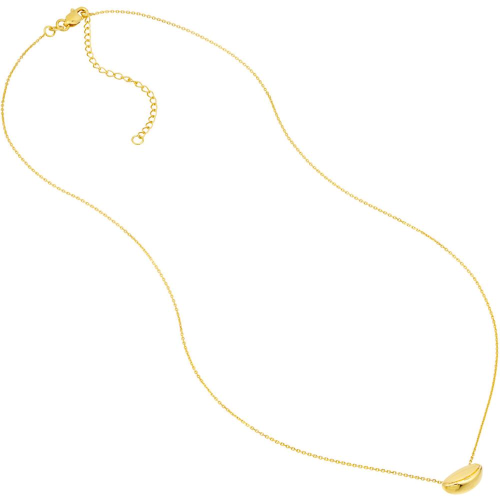 Olas d'Oro - 14K Yellow Gold Puffy Nut-Shaped Pendant Necklace with Adjustable Chain 3.80 Grams Weight