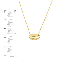 Olas d'Oro - 14K Yellow Gold Puffy Nut-Shaped Pendant Necklace with Adjustable Chain 3.80 Grams Weight